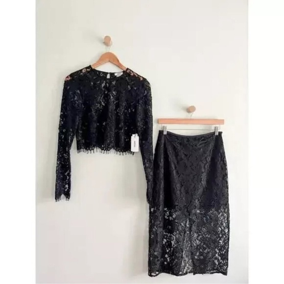 Jason Wu Black Lace Midi Skirt and Top - Picture 8 of 8